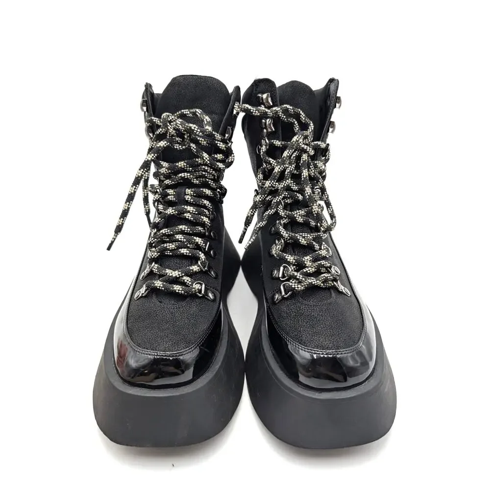 Circus NY by Sam Edelman Gail Lace-Up Platform Boot Women's Black Sz US8.5M EU39